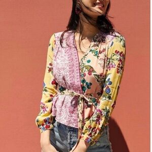 ANTHROPOLOGIE Wrap Blouse Meadow Rue size 6 NWT